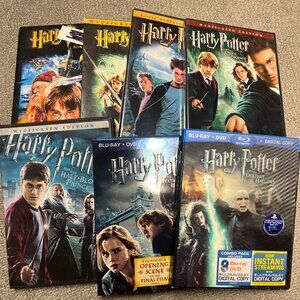 Harry Potter Movie Lot Of 7 DVD And Blu Ray Full Set With Cases  The Dealthy Hal